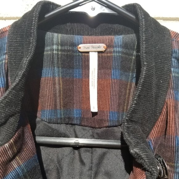 Free People Plaid Corduroy Coat---Size 0 - Picture 2 of 7